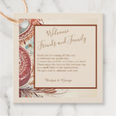 テラコッタ自然ヴィンテージ結婚式 フェイバータグ (正面)