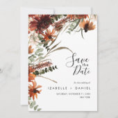 テラコッタ自然素朴結婚式の日付を保存 招待状 (正面)