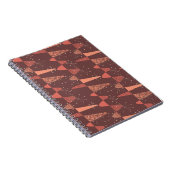 テラコッタ色の波と星のシームレスなパターン ノートブック (右側)