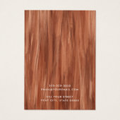 テラコッタ色ブラシストロークのイヤリングカード (裏面)