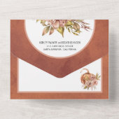 テラコッタ花とカボチャ秋の結婚式 オールインワン招待状 (裏面)