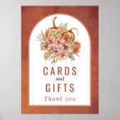 テラコッタ花カボチャのカードとギフト ポスター (正面)