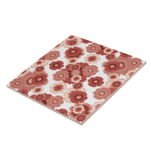 テラコッタ花柄 タイル (側面)