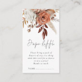 テラコッタ花模様おむつラッフルベビーシャワー エンクロージャーカード (正面)