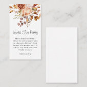 テラコッタ花模様の赤ちゃんシャワー用の本 エンクロージャーカード (正面/裏面)