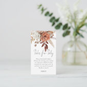 テラコッタ花模様の赤ちゃんシャワー用の本 エンクロージャーカード (スタンド正面)