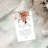 テラコッタ花模様の赤ちゃんシャワー用の本 エンクロージャーカード
