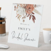 テラコッタ花模様へようこそブライダルシャワー 台座サイン (インサイチュ)