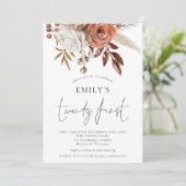 テラコッタ花模様ズ21歳の誕生日パーティー 招待状 (スタンド正面)