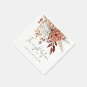 テラコッタ花模様ナイトリハーサルディナー前 スタンダードカクテルナプキン (角)