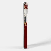 テラコッタ花模様モノグラムイニシャルネームブルゴーニュ Case-Mate iPhoneケース (裏面 / 右)