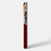 テラコッタ花模様モノグラムイニシャルネームブルゴーニュ Case-Mate iPhoneケース (裏面 / 左)