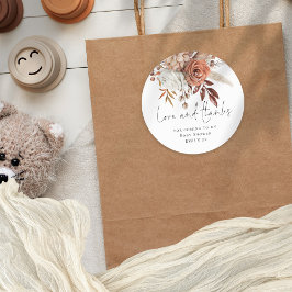 テラコッタ花模様ラブベ感謝していイブシャワー ラウンドシール