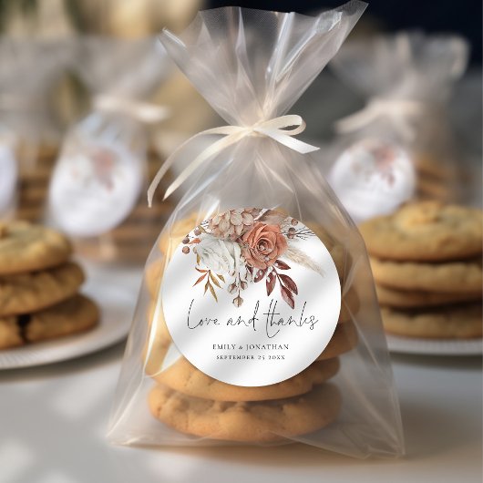 テラコッタ花模様ラヴ感謝してい結婚ィーズ ラウンドシール