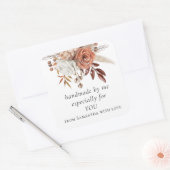 テラコッタ花模様特にあなたのために手作り スクエアシール (封筒)