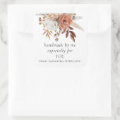 テラコッタ花模様特にあなたのために手作り スクエアシール (バッグ)