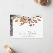 テラコッタ花模様5結婚写真の愛感謝してい ノートカード (正面/裏面インサイチュ)