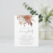 テラコッタ花模様QRコード結婚の夕べパーティー 招待状 (スタンド正面)
