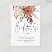 テラコッタ花模様QRコード結婚の詳細 エンクロージャーカード (正面)