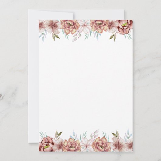 テラコッタ花秋の結婚式リハーサルディナー 招待状 (裏面)