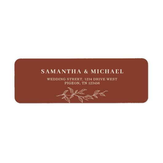 テラコッタ花結婚葉の住所 ラベル (正面)