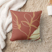 テラコッタ芸術的ウォーターカラーリーフデザインスローP クッション (ブランケット)