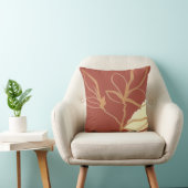 テラコッタ芸術的ウォーターカラーリーフデザインスローP クッション (椅子)