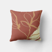 テラコッタ芸術的ウォーターカラーリーフデザインスローP クッション (裏面)