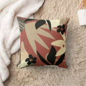 テラコッタ芸術的抽象芸術トロピカル装飾用クッション クッション (ブランケット)