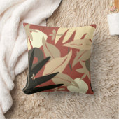 テラコッタ芸術的抽象芸術葉装飾用クッション クッション (ブランケット)