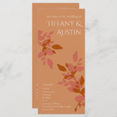 テラコッタ葉モダン結婚式 プログラム (正面/裏面)