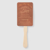 テラコッタ葉ーズ優雅な結婚式プログラム ハンドファン (正面)