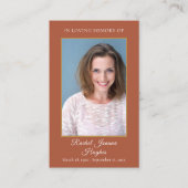 テラコッタ葬儀記念写真祈りの言葉カード 名刺 (正面)