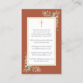 テラコッタ葬儀記念写真祈りの言葉カード 名刺 (裏面)