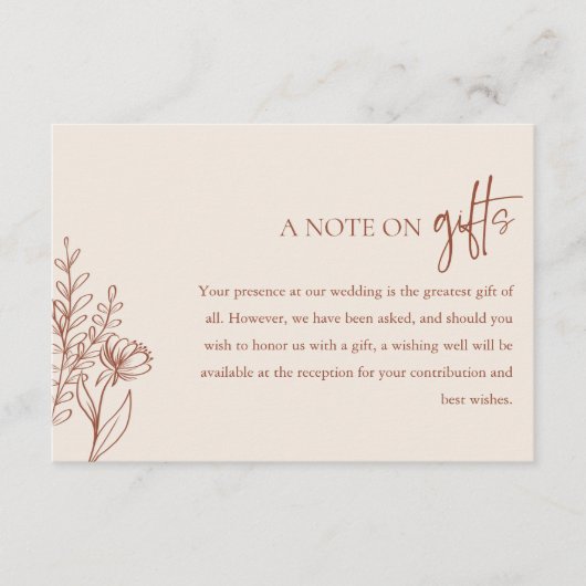 テラコッタ贈答書ボホ結婚の願い井戸 エンクロージャーカード (正面)