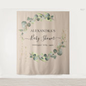 テラコッタ赤ちゃんシャワー写真ブース背景 タペストリー (正面)