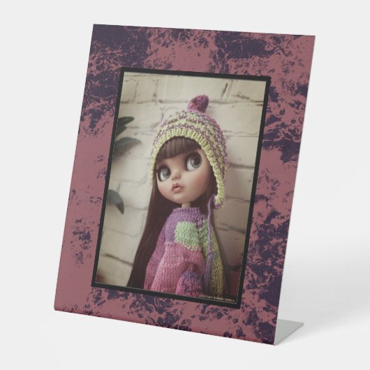 テラコッタ赤大理石テクスチャ 台座サイン (正面)