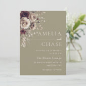 テラコッタ赤面ダスティ結婚フローラ 招待状 (スタンド正面)