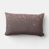 テラコッタ赤面ピンクローズ金ゴールドグリッターモノグラム ランバークッション (裏面)