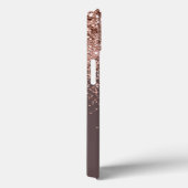 テラコッタ赤面ピンクローズ金ゴールドグリッターモノグラム Case-Mate iPhoneケース (裏面 / 右)