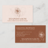 テラコッタ赤面フラワーブライドドレス体ファッション 名刺 (正面/裏面)