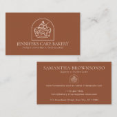 テラコッタ赤面ペストリーシェフベーカリーチーズケーキ 名刺 (正面/裏面)