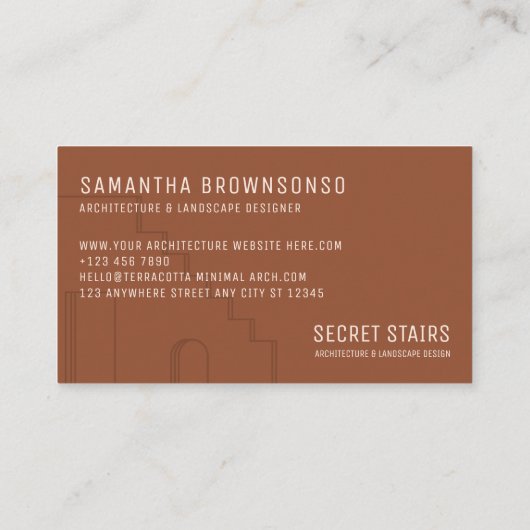 テラコッタ赤面建築家の階段のドア窓 名刺 (裏面)