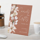 テラコッタ透明ボホフローラカードとギフト 台座サイン (インサイチュ)