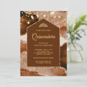 テラコッタ金ゴールドアゲートマーブルアーチキンセアニェラ 招待状 (スタンド正面)