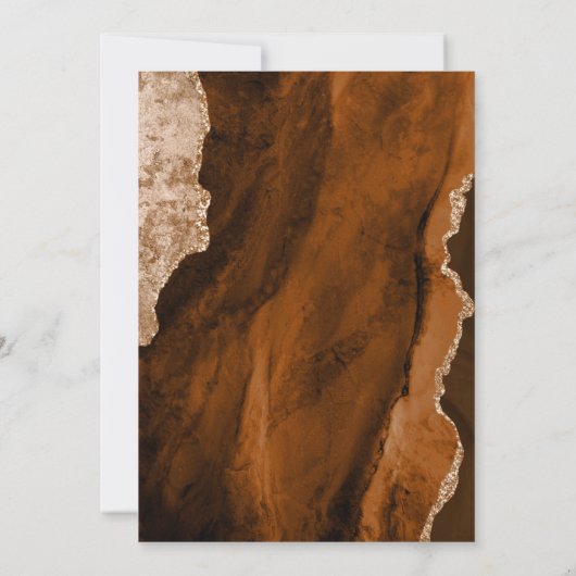 テラコッタ金ゴールドアゲートマーブルアーチキンセアニェラ 招待状 (裏面)