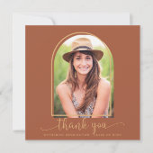 テラコッタ金ゴールドアーチ写真卒業ありがとう (正面)