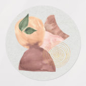 テラコッタ金ゴールドグリッターシェイプズボタニカルギフト ラベル (デザイン1)