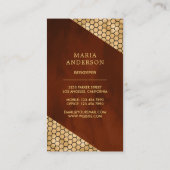 テラコッタ金ゴールドグリッターハニービーキーパー 名刺 (裏面)