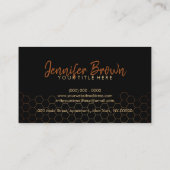 テラコッタ金ゴールドビーファームアフィールハニカム 名刺 (裏面)